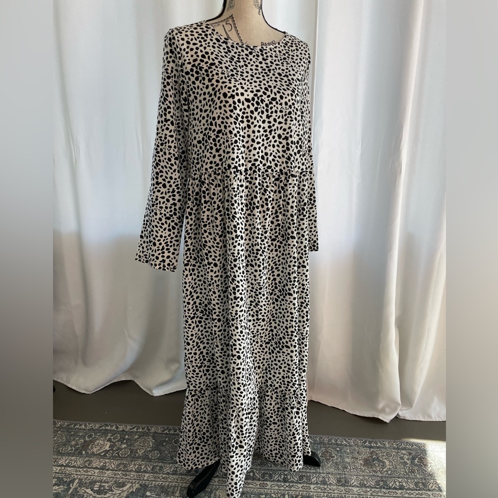 SHEIN Dalmatian Print Long Sleeve Dress
